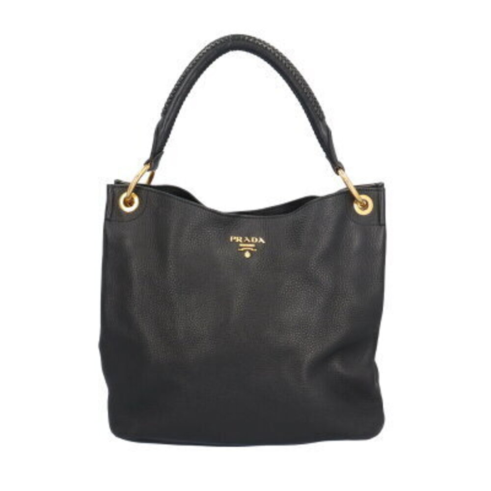 Prada Vitello Daino Hobo bag black pebbled leather